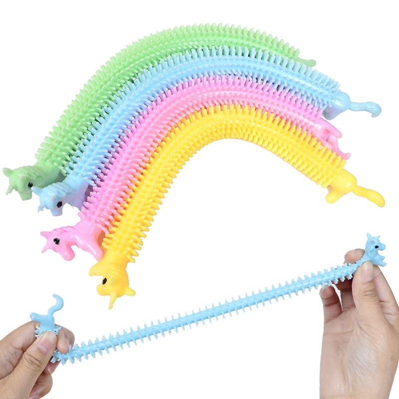 5 Pezzi Verme Fidget Noodle Corda Elastica Kawaii Unicorno Gadget per Feste per Bambini Autismo Giocattoli Sensoriali Juguetes Antiestrés Para Niños