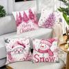 Christmas Decoration Pillowcase Gift Santa Claus Snowman Pillow Cover Living Room Sofa Cushion Suite Room Home Decoration
