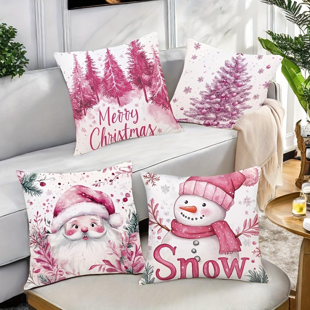 Christmas Decoration Pillowcase Gift Santa Claus Snowman Pillow Cover Living Room Sofa Cushion Suite Room Home Decoration