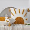 Ins Style Pillow Yellow Sun Tufted Pillow Case Homestay Pillow Living Room Sofa Tassel Cushion Removable and Washable