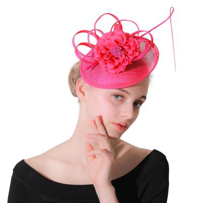 Ladies European And American Party Hair Accessories Bridal Headwear Wedding Party Rose Linen Hat