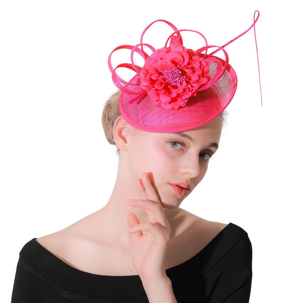 Ladies European And American Party Hair Accessories Bridal Headwear Wedding Party Rose Linen Hat