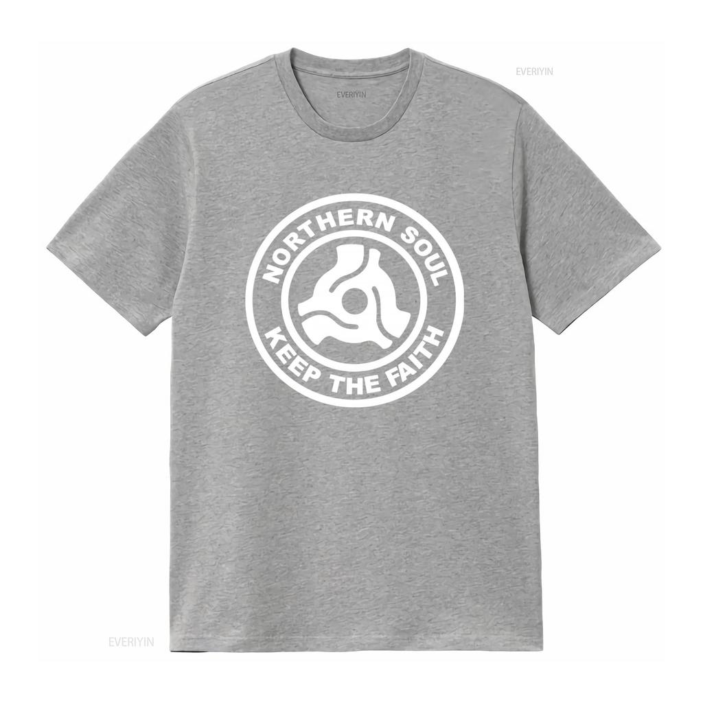 Northern Soul Keep The Faith Retro Disco Music T Shirt for Men Comfortable Cotton Loose Fit vintage Washed Soft Stylish