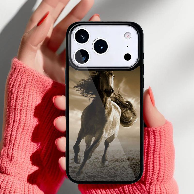 Beautiful Elegant Brown Horses Phone Case for iPhone 17 16 15 14 13 Pro Max Back Cover for 12 11 Pro Coque
