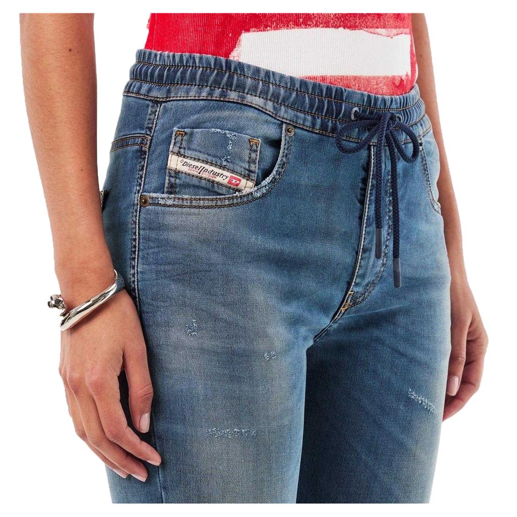 Diesel Womens/Ladies Krly Logo Elasticated Waist Wide Leg Jeans