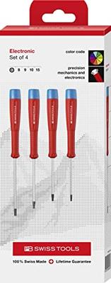 Torx Electronic Screwdriver Set PB 8627 | 100% Swiss Made | 4-piece Precision Screwdriver Set for Torx Screws Size T8 T9 T10 T15 with B