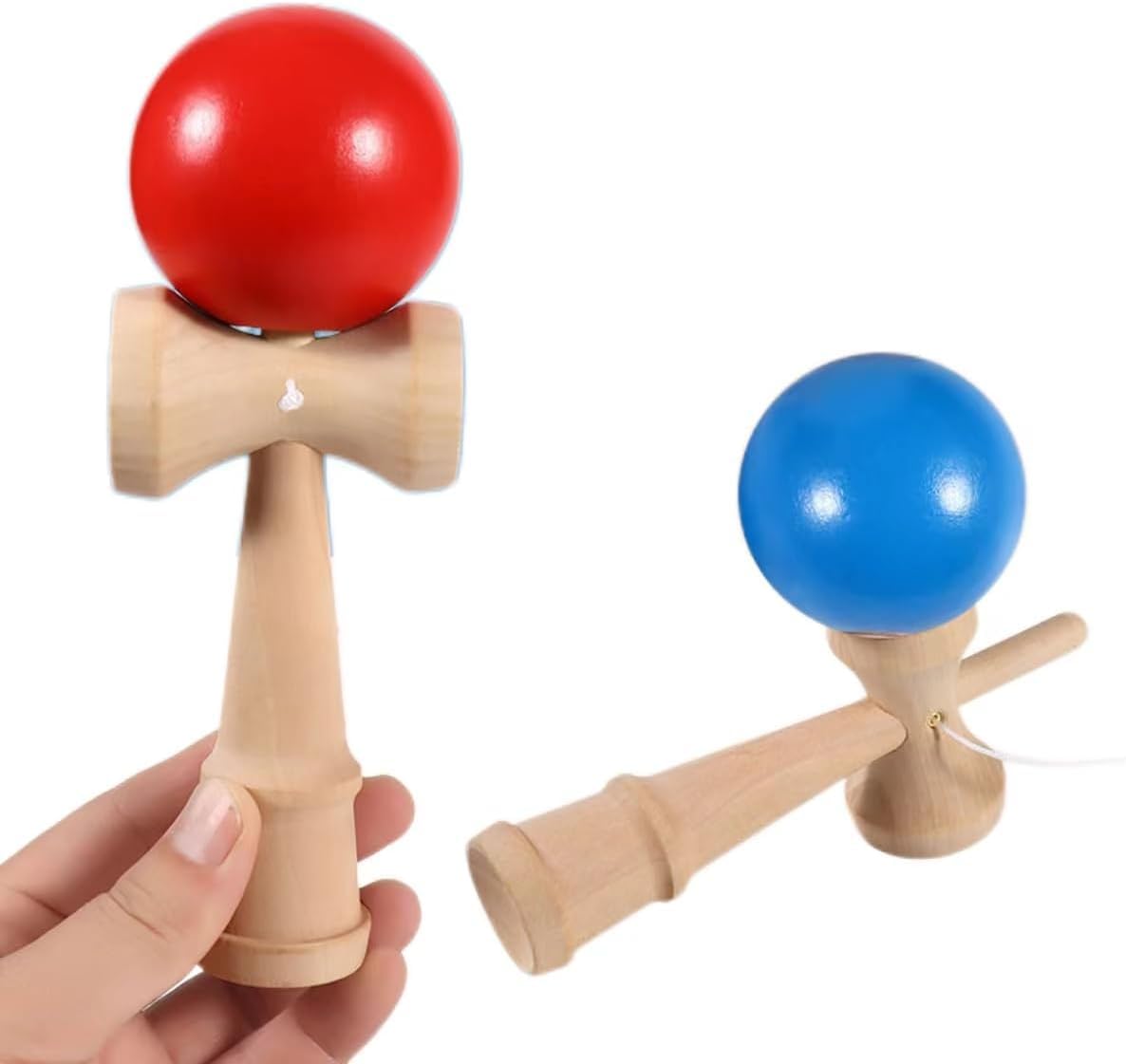 

Set of 2 Kendama Wooden Kendama for Kendama and Competitions Classes, Practice, (Red Blue)