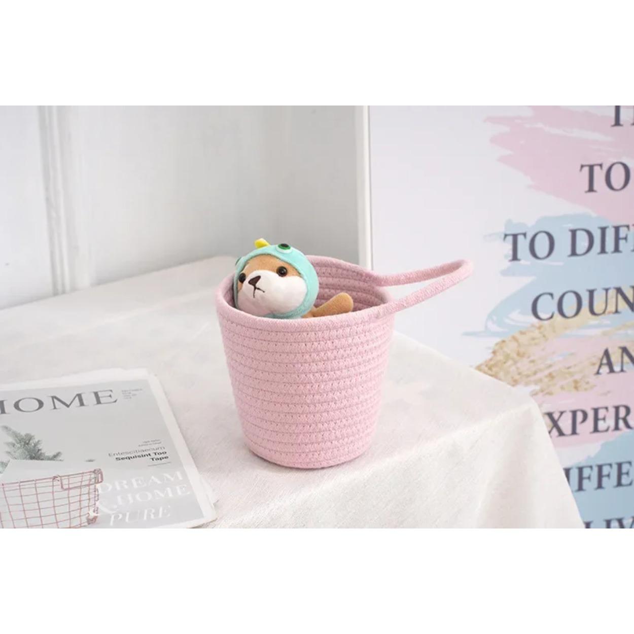 

Корзина для хранения из хлопковой веревки, ведро для хранения большой емкости, контейнеры для файлов, пустые корзины для игрушек для собак, корзина для белья, ящики 14x14cm