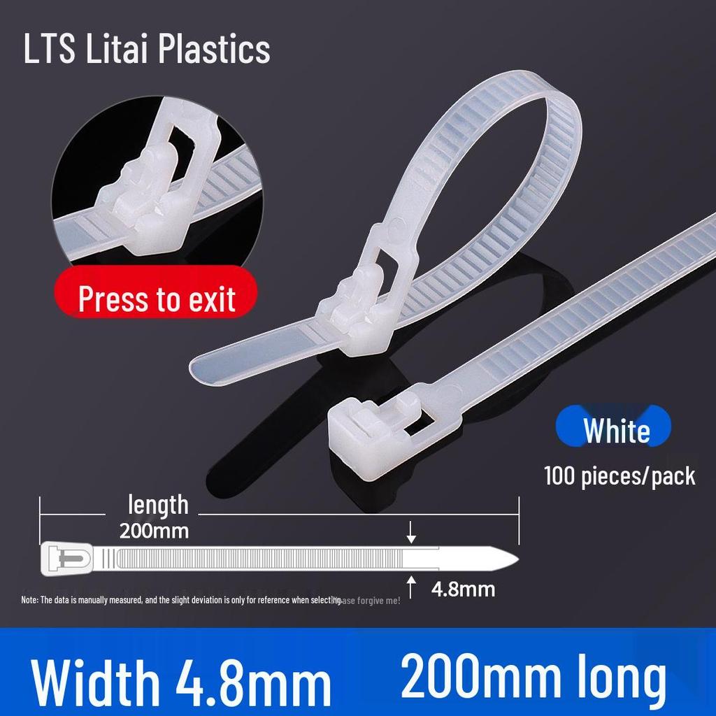 Fascette in nylon riutilizzabili 5x200mm, nere e bianche