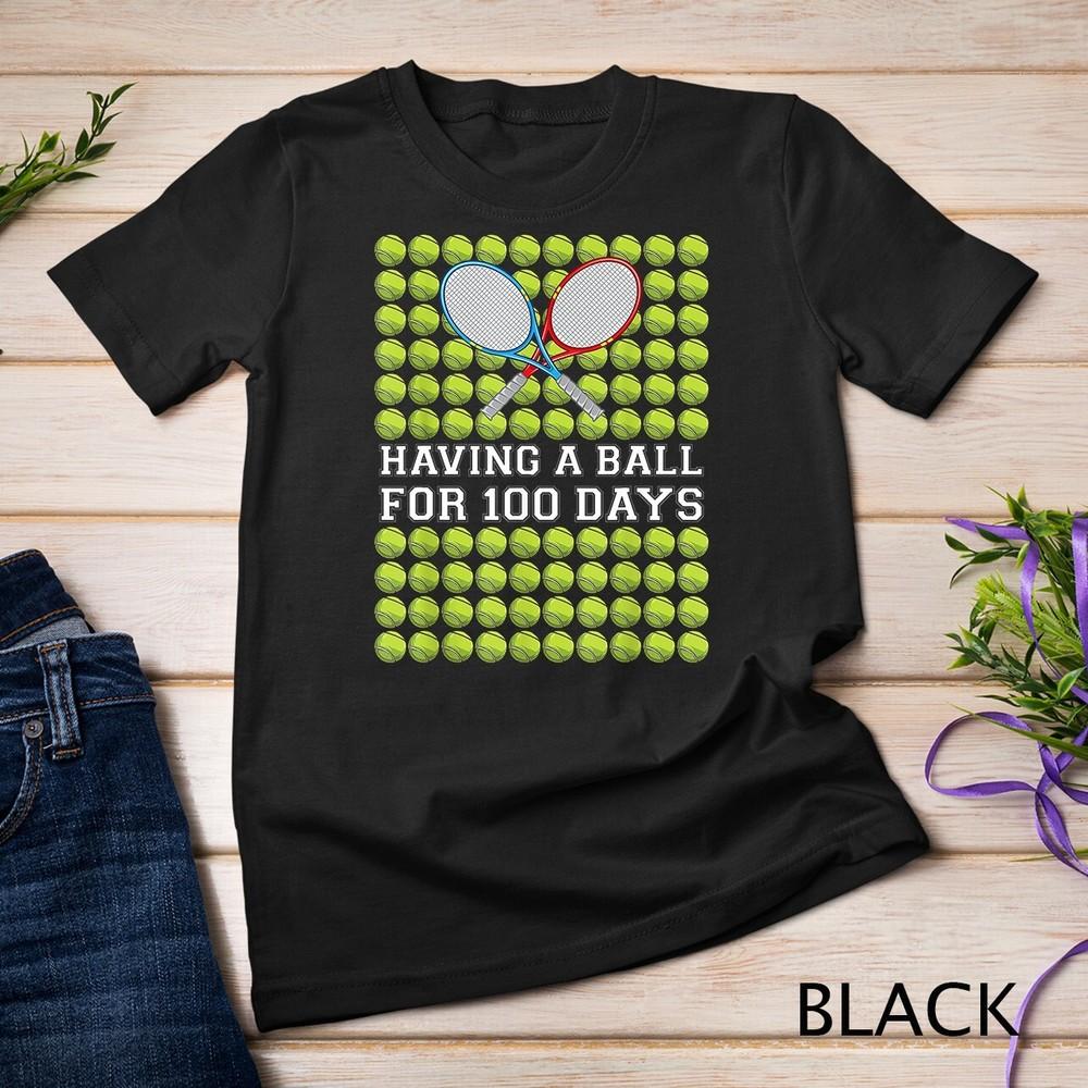 

Having A Ball for 100 Days Tennis Kids Boy Smarter School Unisex T-shirt L