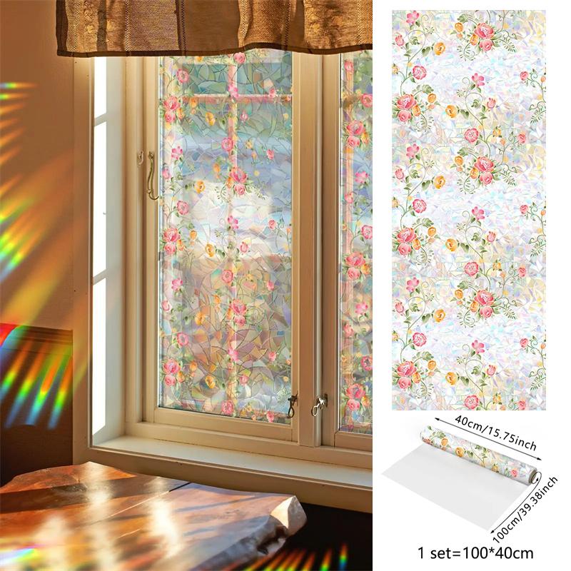 Zelené listy vinné révy Sun Catcher Samolepky na zeď PVC Elektrostatické sklo Samolepky na okna Rainbow Maker Samolepka Sunlight Prisms Home Decor