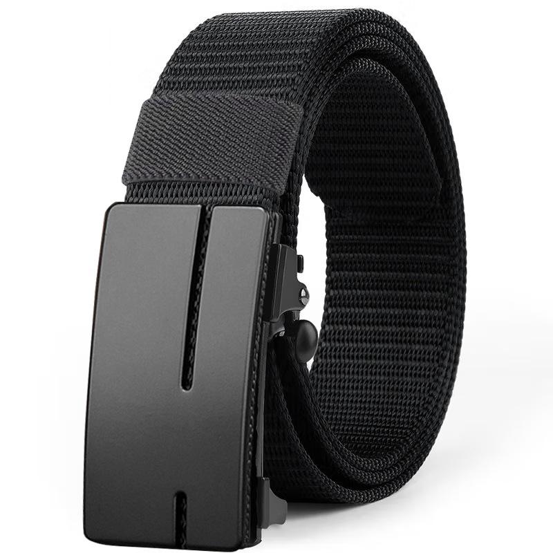Canvas Belt Men'S Casual Outdoor Nylon Belt Middle-Aged And Young Simple Automatic Buckle Belt Boys