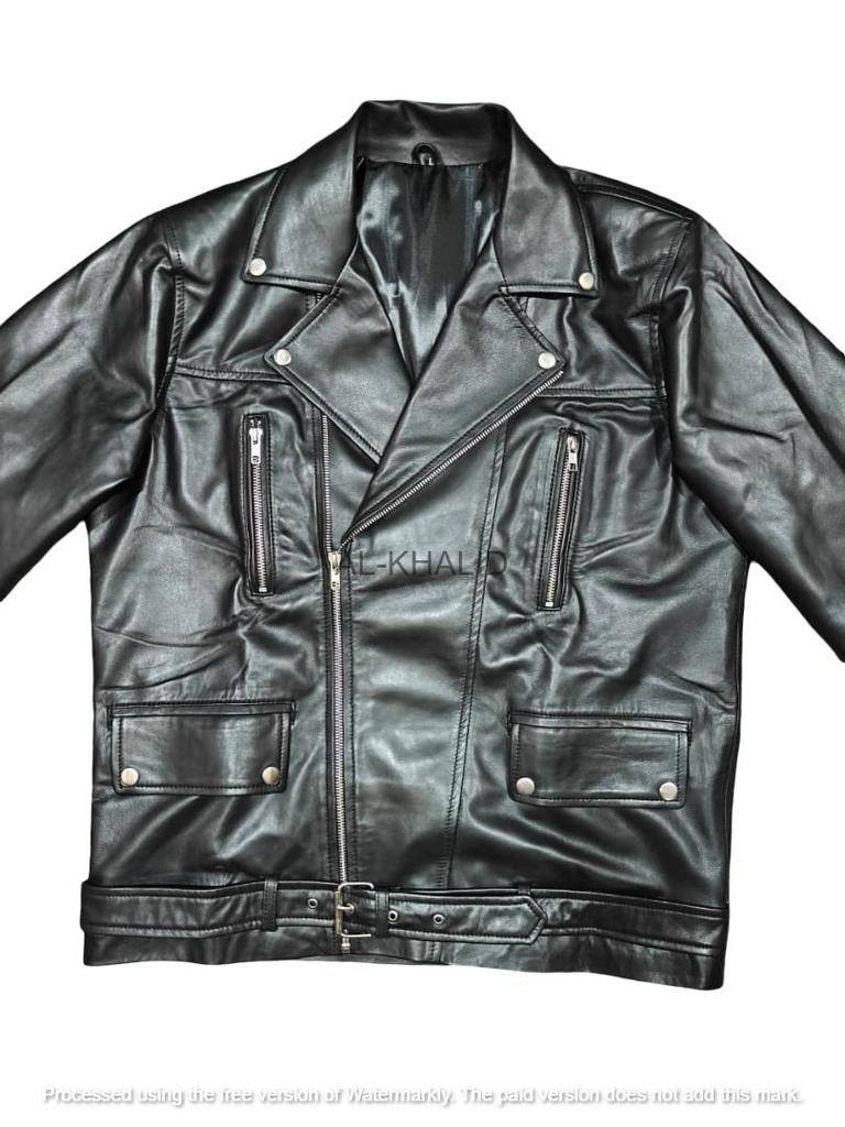 Real Hot Black Handmade Biker Motorcycle Coat Casual Party Men Soft Real Jacket