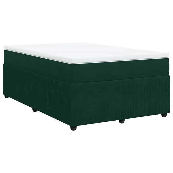Maison Exclusive - Sommier à lattes de lit et matelas Vert foncé 120x200cm Velours