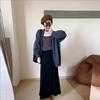 2025 Autumn/Winter Women's Elegant French A-line Black High Waist Skirt - Available in Two Lengths