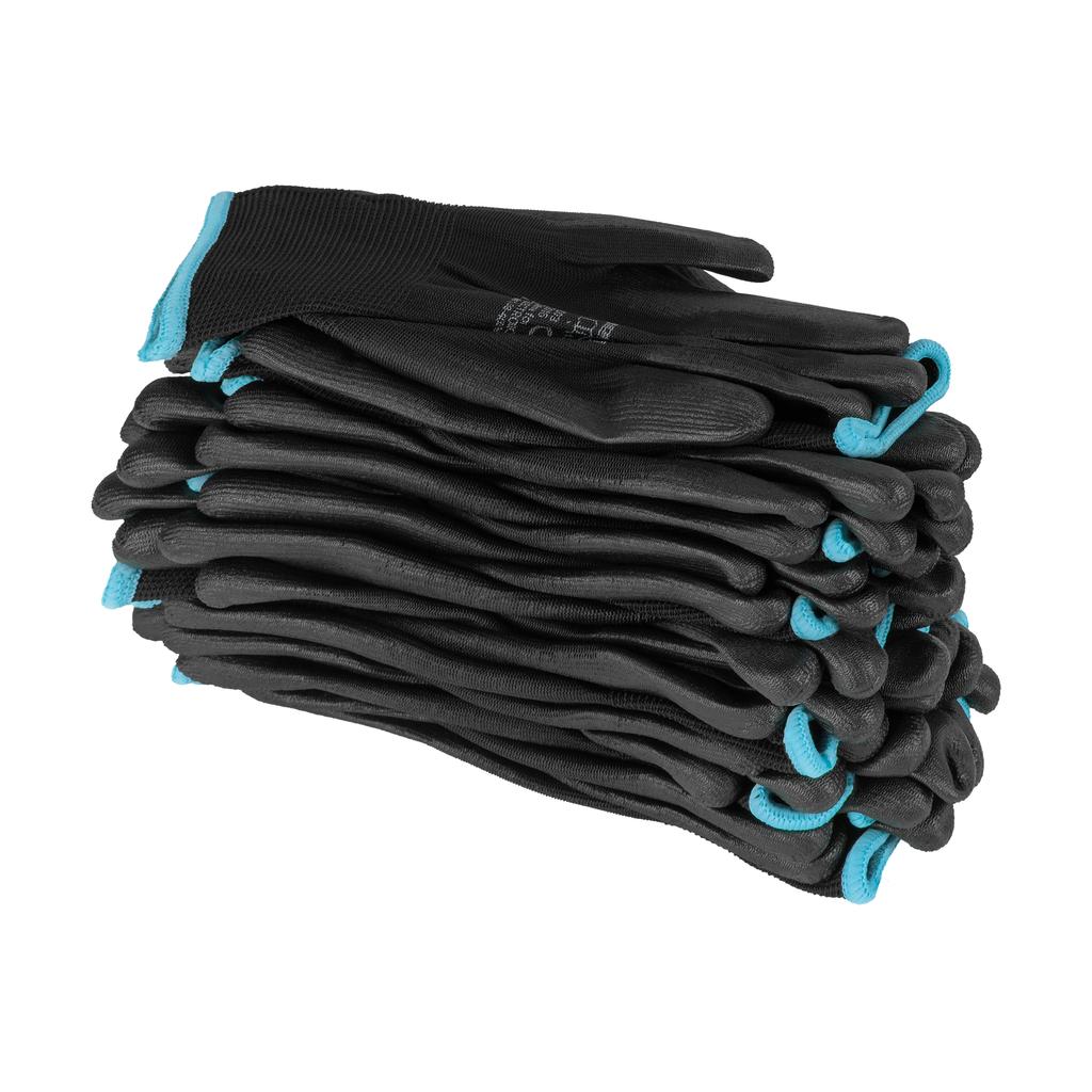 Strong polyurethane work gloves, size 9 M, 12 sets
