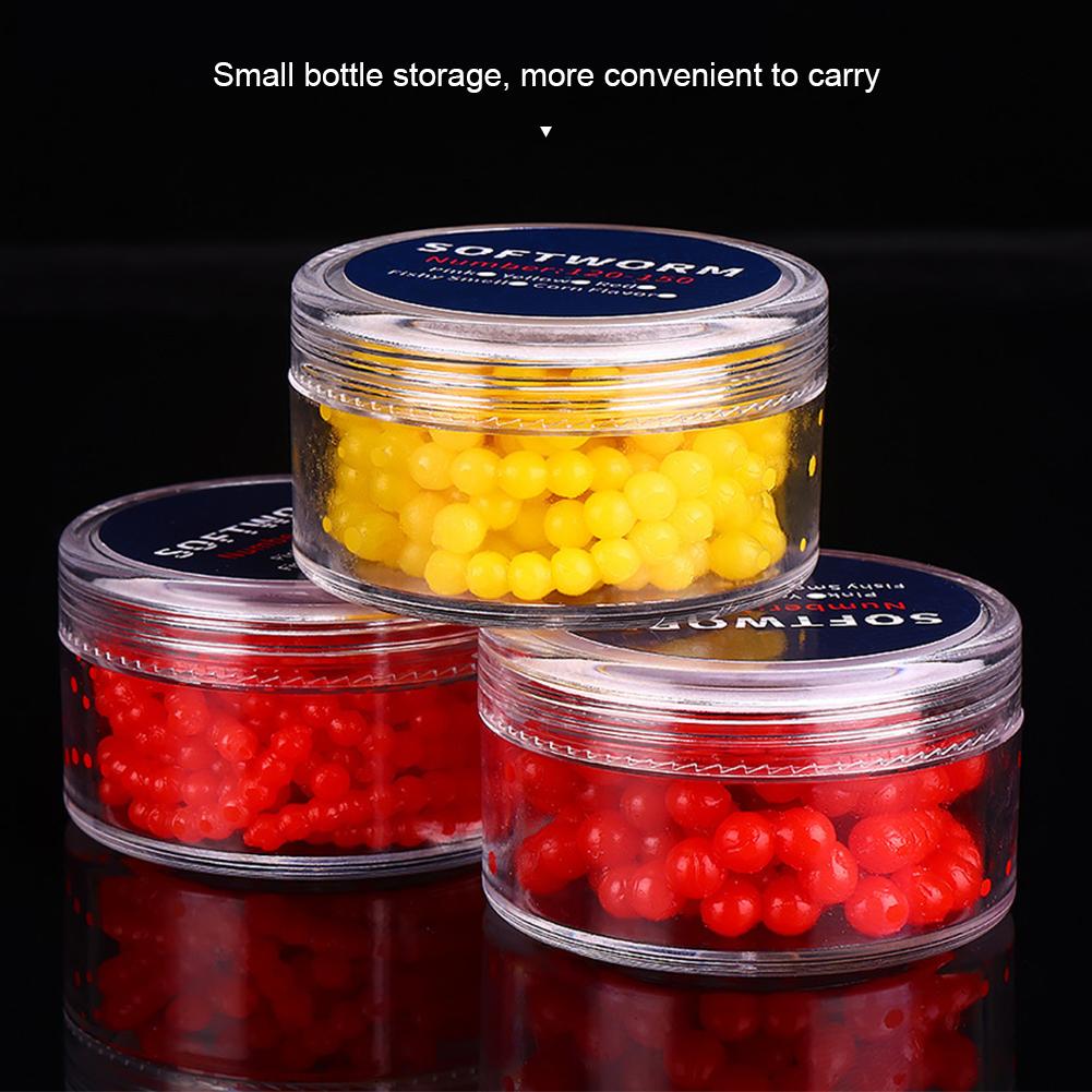 1Box 2/3/4/5MM Suspended Beads For Teasing Fishing Strawberry Corn Scented TPR Lure Root Fishing Soft Bait For Upturned-Mouth Crucian Carp