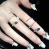 High-End Serpentine Open Ring, Spirit Snake Green Zircon Niche Design Wrapping Ring, Simple And Fashionable Woman