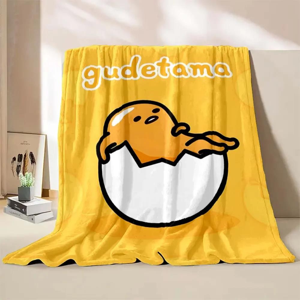 1PC Gudetama Egg Printed Blanket Children Adult Blanket Soft and Warm Bedding for Bed Sofa Outdoor Travel Cover Blanket