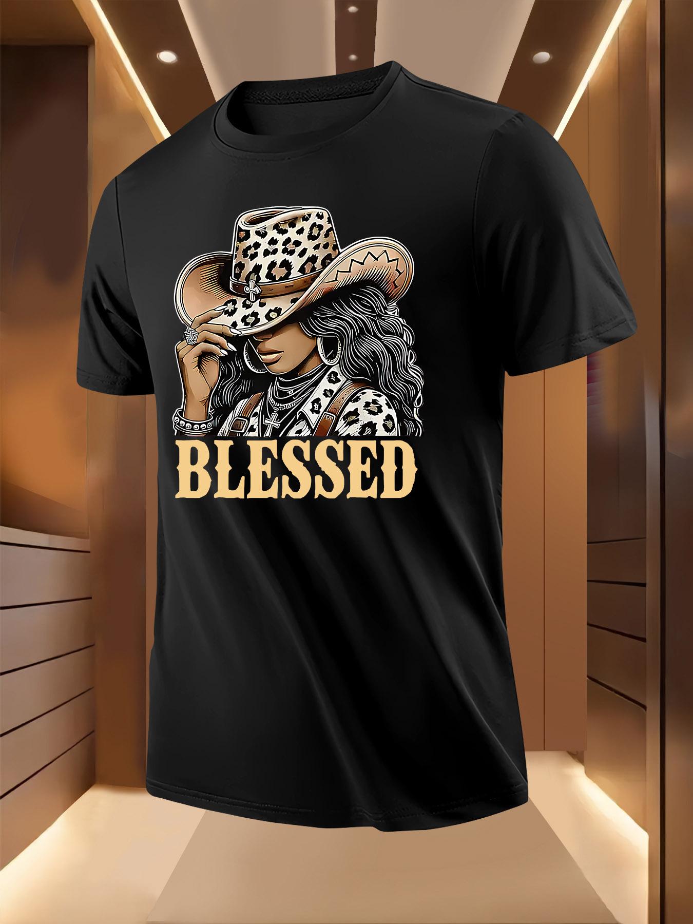 Graphic Tshirt - Artistic Female Character Print with Leo... L