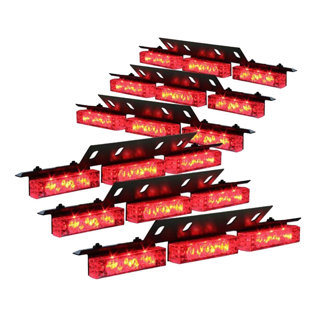 

Ranzek Car Warning Lights, Emergency Strobe Flashing Lights, Three Flashing Modes, 54 High Brightness LEDs, Set of 6, Red Light