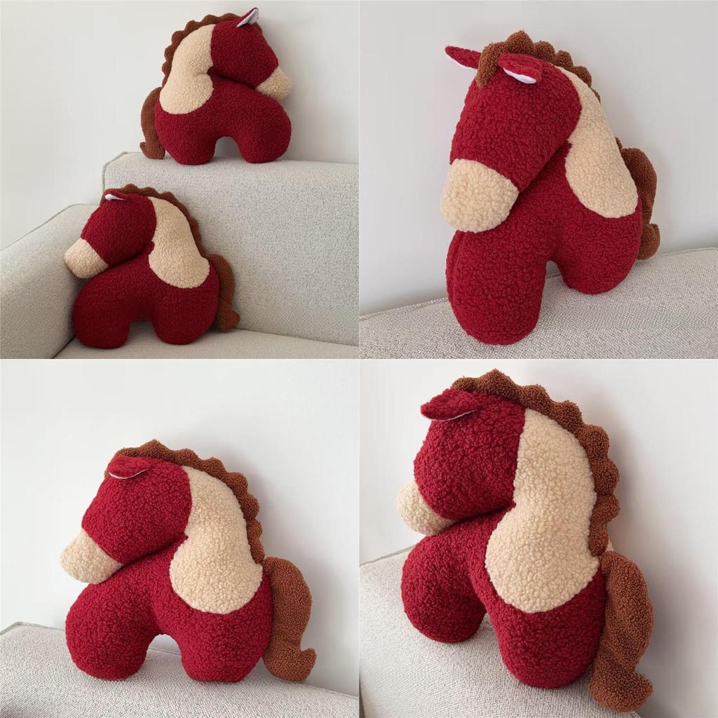 Of Year The Horse Cartoon Plush Cushion Toy Doll For Living Room And Seats Car