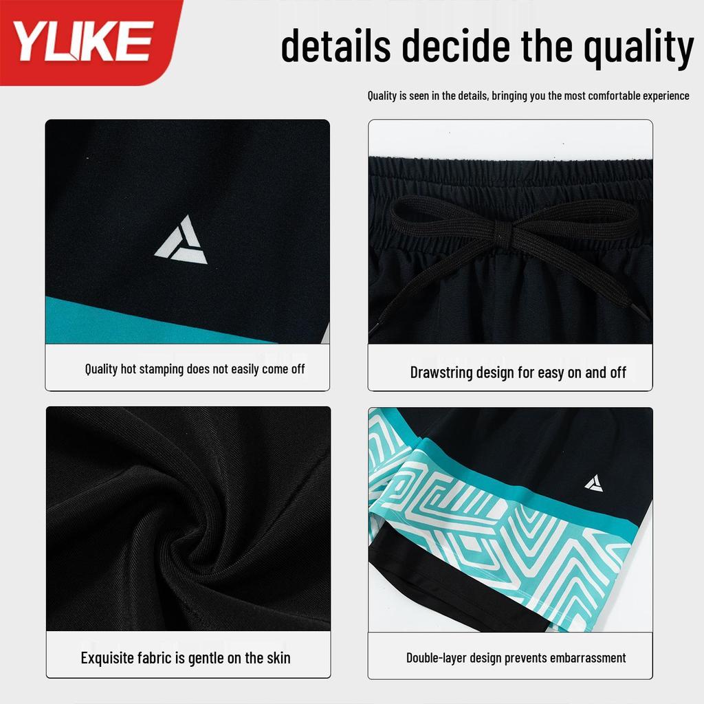 Men's Quick-Dry Double Layer Swim Trunks - Anti-Embarrassment Beachwear