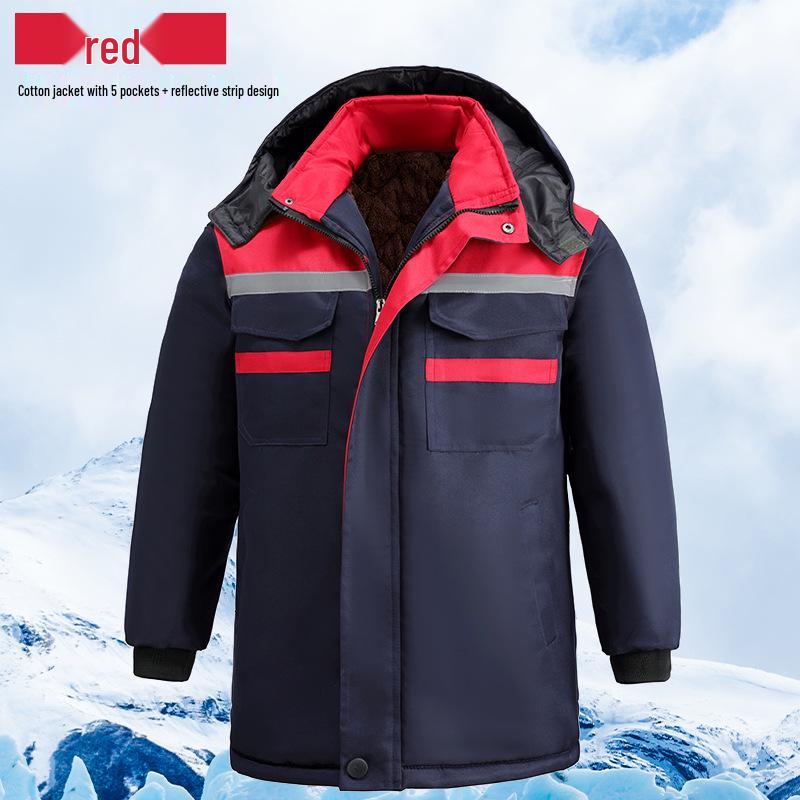 Men's Thick Winter Work Jacket - Wear-Resistant, Anti-Scald, Cotton with Plus Velvet Lining