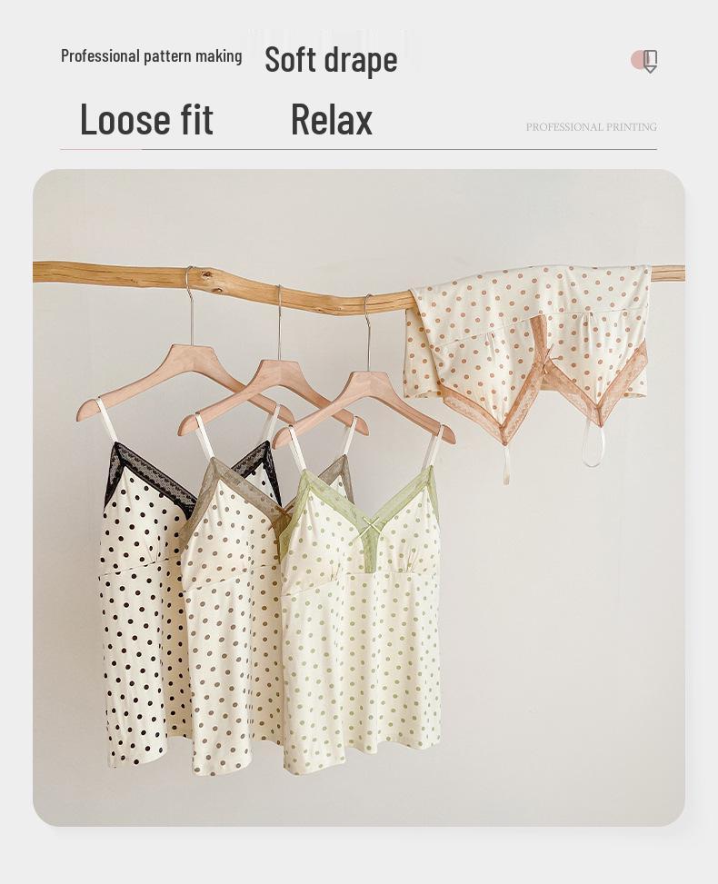 Polka Dot Women's V-Neck Modal Camisole & Shorts Pajama Set