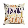 Halloween Decorative Cushion Cover Pumpkin Bat Wizard Ghost Pillowcase Suitable for Home Living Room Sofa Room Decoration