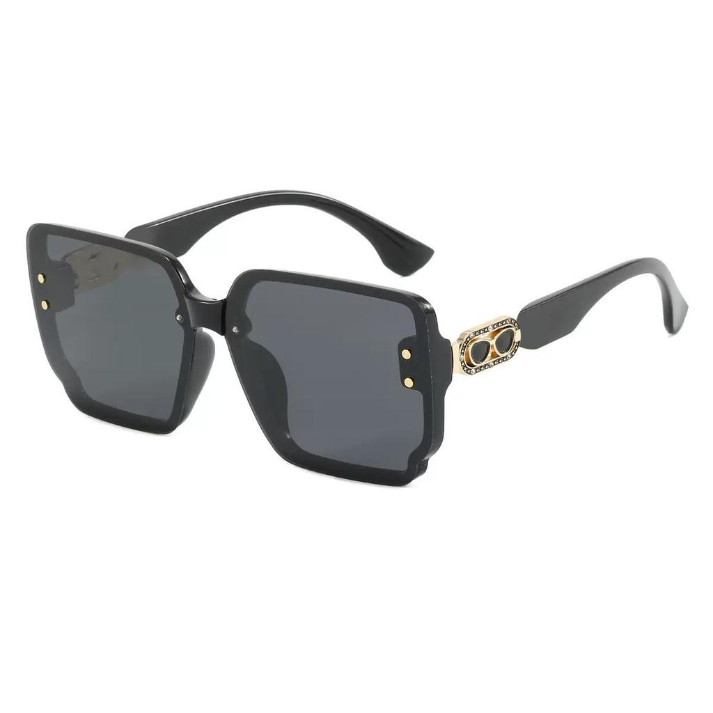 New square frameless sunglasses women's high-end UV-proof sunglasses large-frame versatile glasses