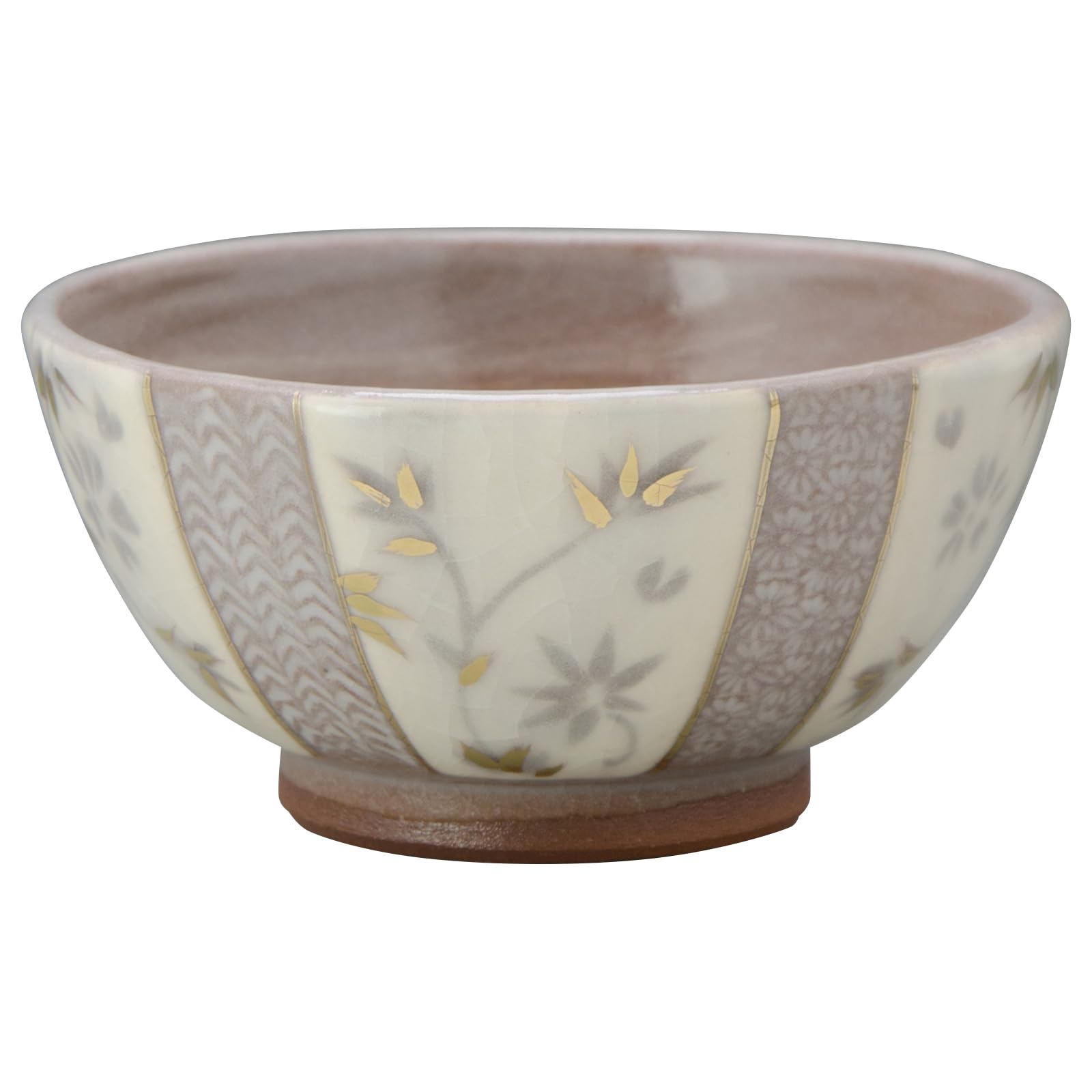 Kyoto ware/Kiyomizu ware rice bowl, small, approximately 11.5cm, Shino sarasa pattern, beige, made in Japan, LYS590-02