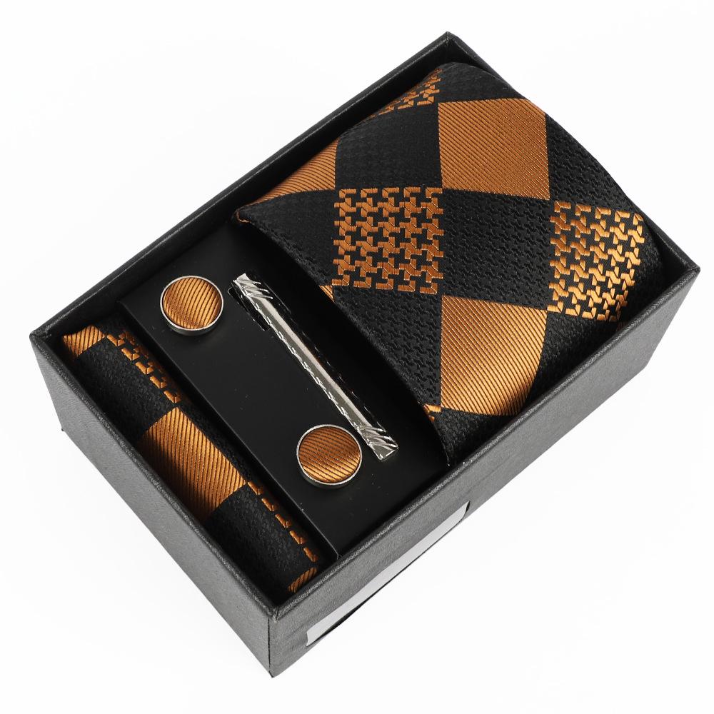 Men's Luxury Jacquard Embroidered Tie Gift Set with Custom Logo.