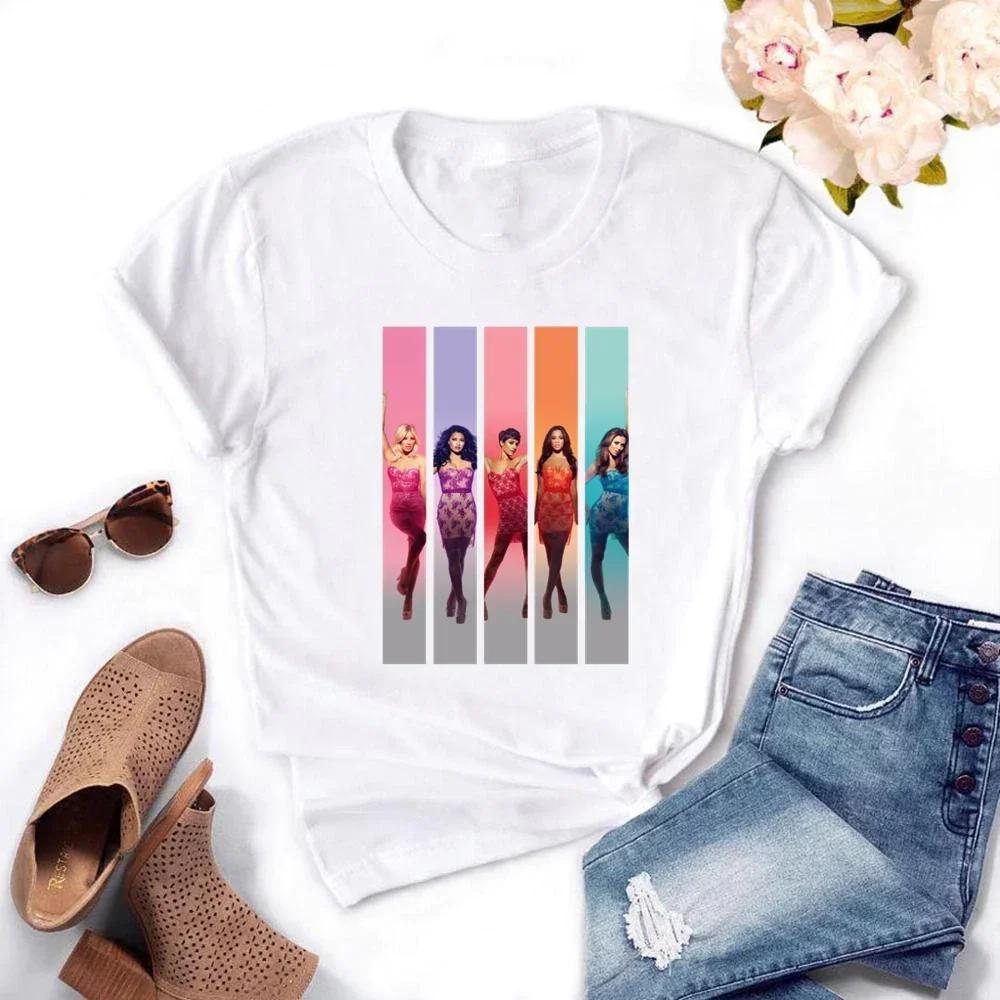 Spice Girls T-shirt Women Cartoon Tee Short Sleeve Fashion Girls T Shirt Four Season Print Anime Tops Tees Clothes Female