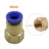 Pneumatic Air Pipe Quick Connector 1/8" 1/4" 3/8" 1/2" Female Thread To 4/6/8mm Irrigation Washing Slip-lock Straight Joint 3Pcs