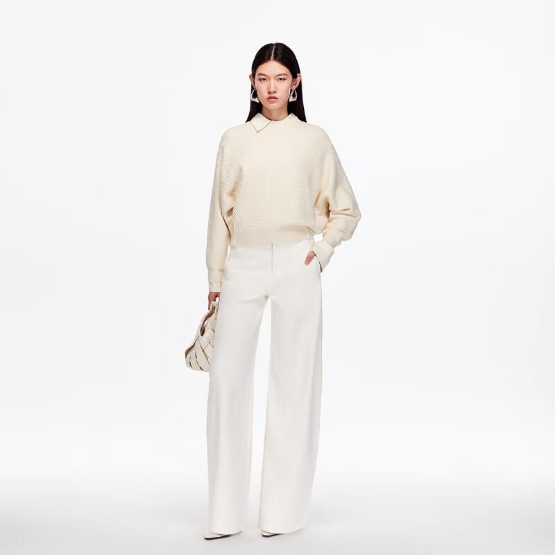 Veromoda Women's Merino Wool Blend Batwing Sleeve Knit Top