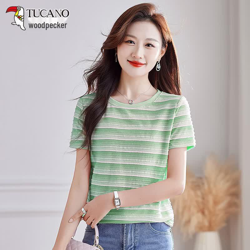 TUCANO Women s Striped Round Neck T-Shirt 4XL