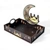Detachable Ramadan Wooden Tray Star Moon Middle Dessert Container Fruit Tray  Islamic Muslim Party