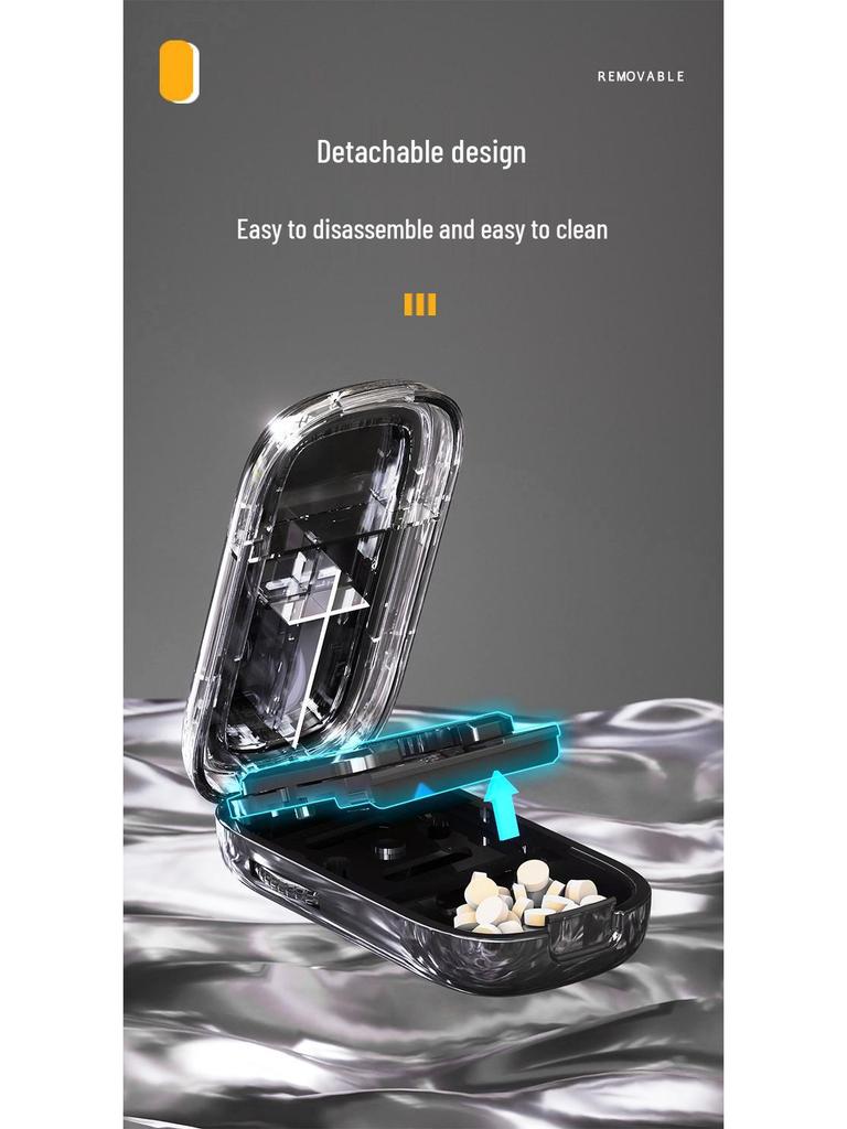 Pill Cutter & Divider: Precise 1/4 & 1/2 Cutting, Portable Pill Box