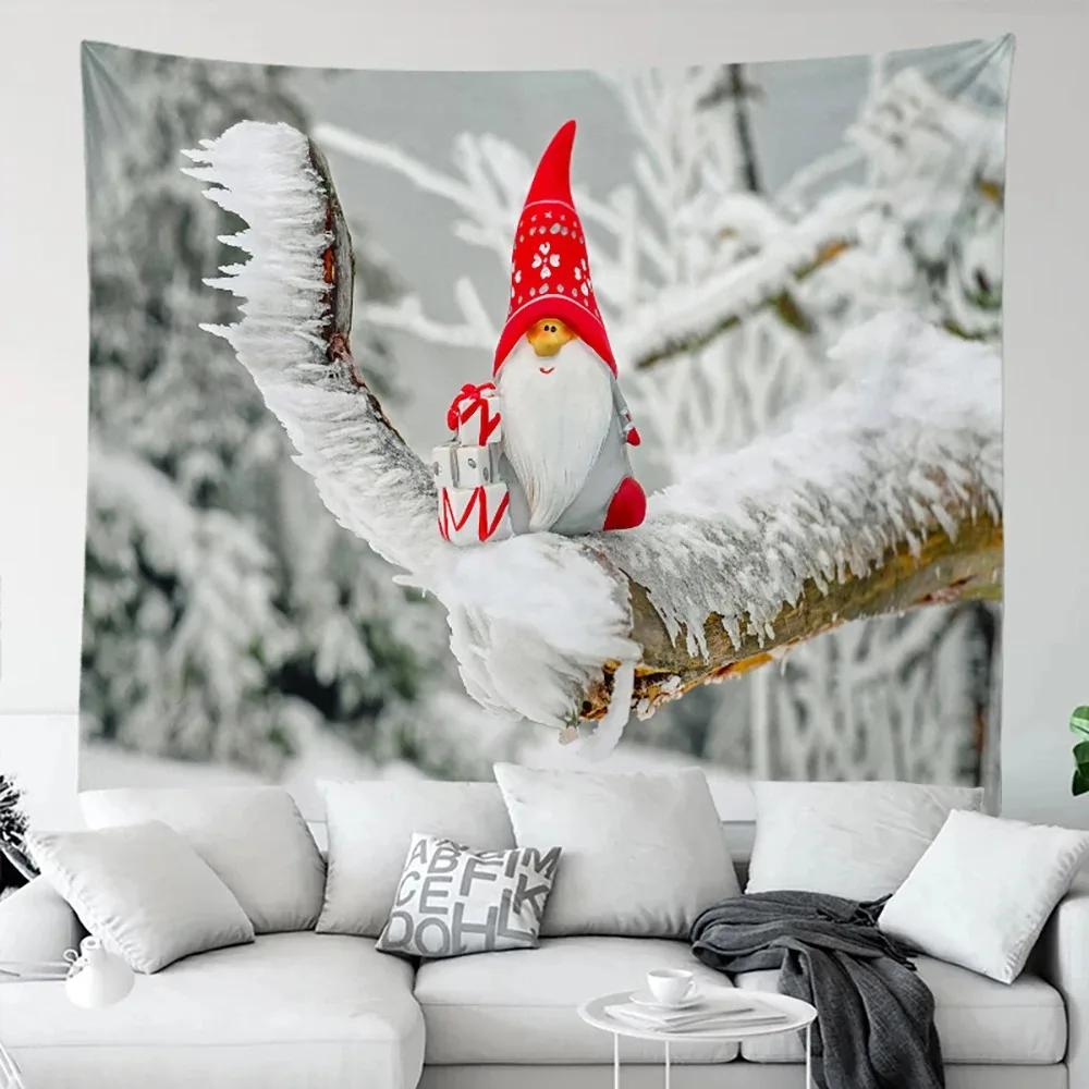 

Рождественская елка Зимний снег Узор Главная Гостиная Спальня Настенное украшение Гобелен 100x75cm