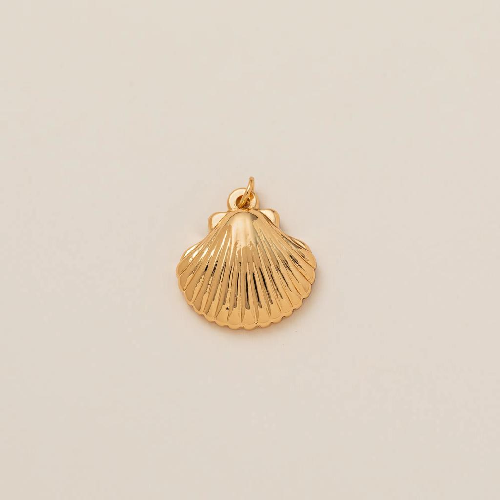 Summer Beach Charm Conch Shell Pendant Necklace Pendant DIY Accessories Gold Plated Color Preserved