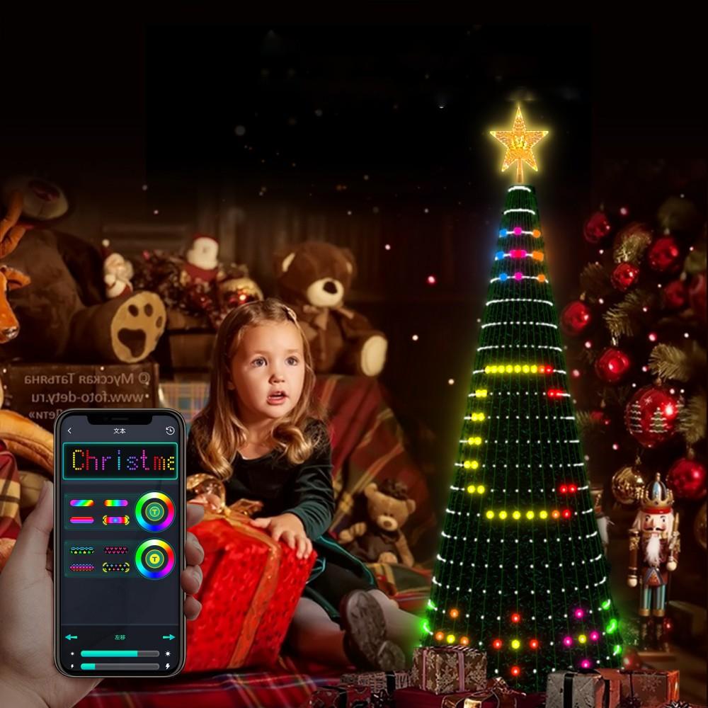 Christmas Gifts 1.8M/5.9Ft 400Leds Christmas Tree String Lights Color Changing Indoor Decor Lights For Holiday Home Decor