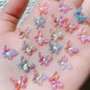 40pcs/bag Double Layer Butterfly Nail Art Decorations ResinNail Art Rhinestones For 3D Manicure DIY Fashion Manicure Tools