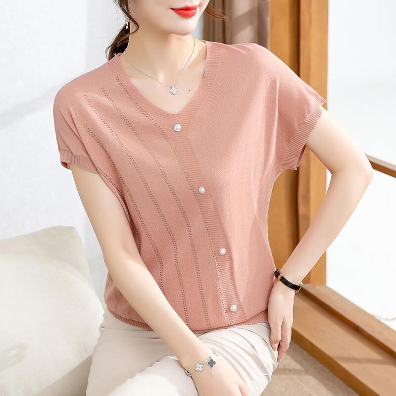 XUEXI Women s Summer Short Sleeve Ice Silk T-Shirt XL