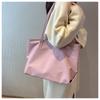 Solid Colored Cloth Bag Female Student Shoulder Bag Simple and Large Capacity Tote Bag Commuting Handbag