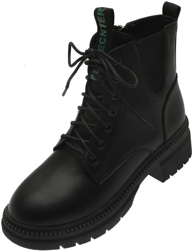 Ziitop Snow Side Fleece Thick Black Women's Boots, Zipper, Lining, Lace-Up, Sole, Waterproof, Non-Slip, High-Top,