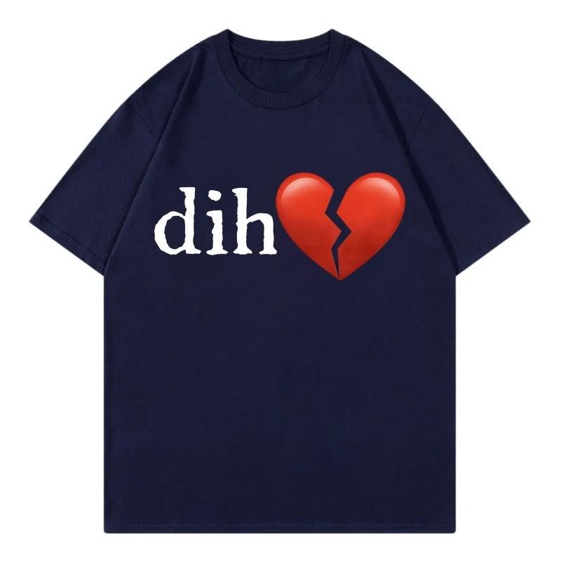 Funny Dih Meme T-shirt Men Women Clothing High Street Fashion Trend Short Sleeve T-shirts Summer Casual Loose Cotton T Shirts