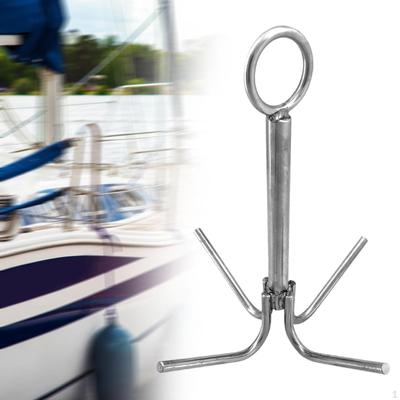 Grappling Hook Stainless Steel Multifunctional Rustproof Boat Anchor 4 Claw for Hiking