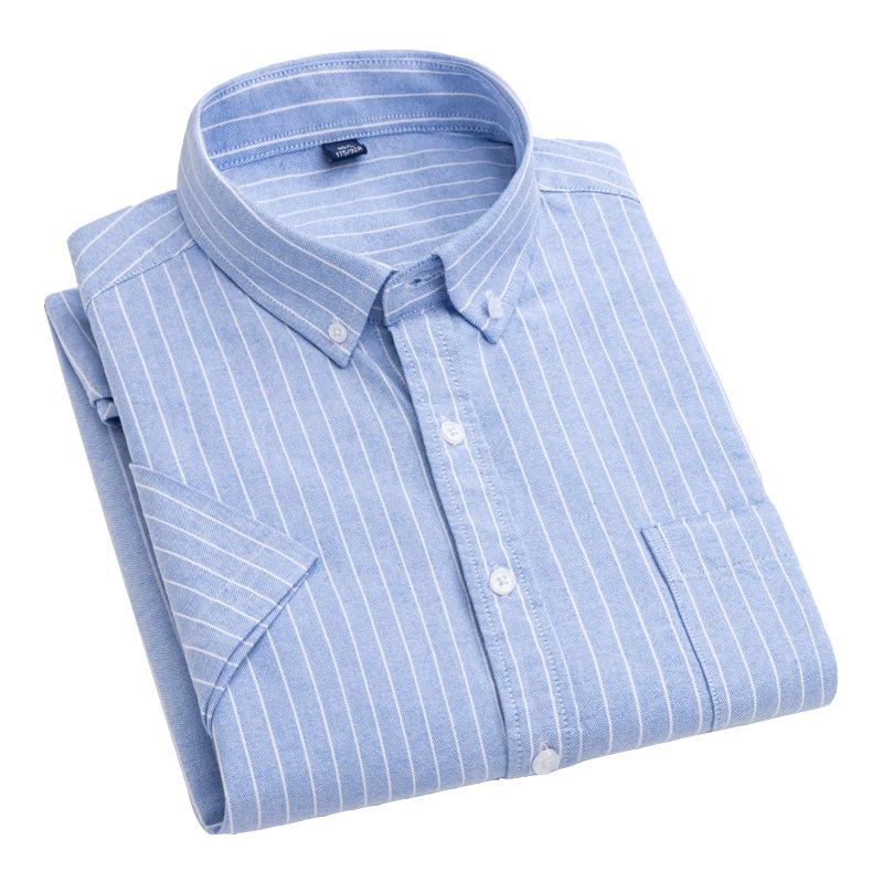 Men's Breathable Non-Iron Pure Cotton Short-Sleeve Oxford Shirt - Summer Business Casual