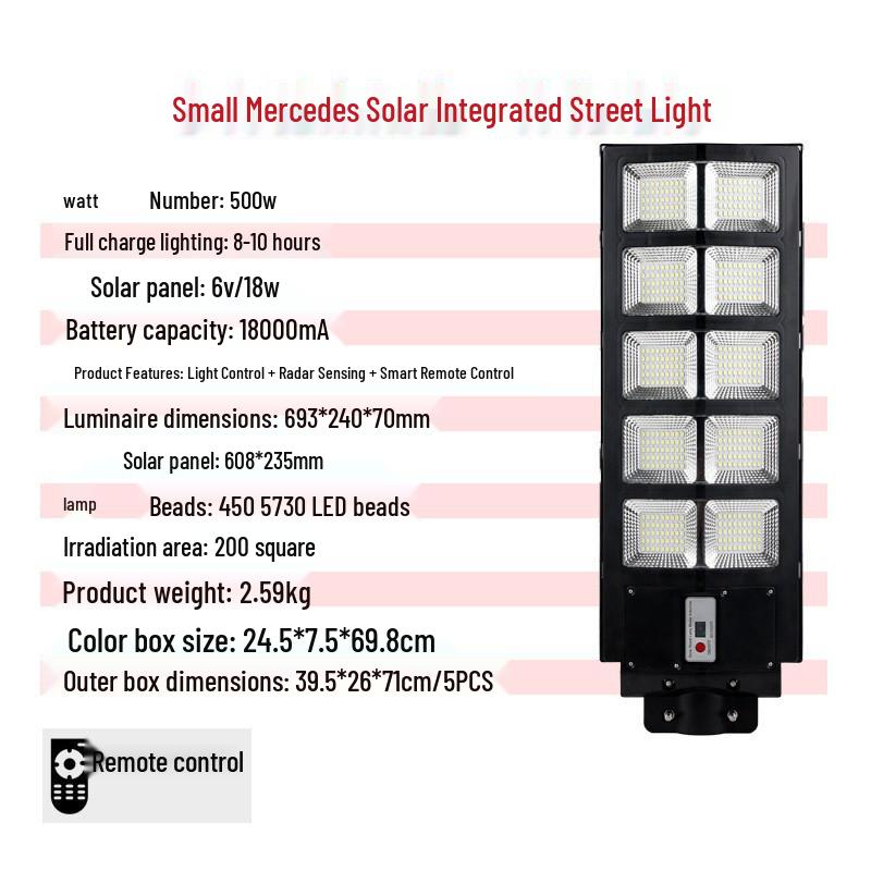 Waterproof Solar Street Light with Remote Control - Outdoor Wall Lamp and Sensor Light for Yard or Road Lighting